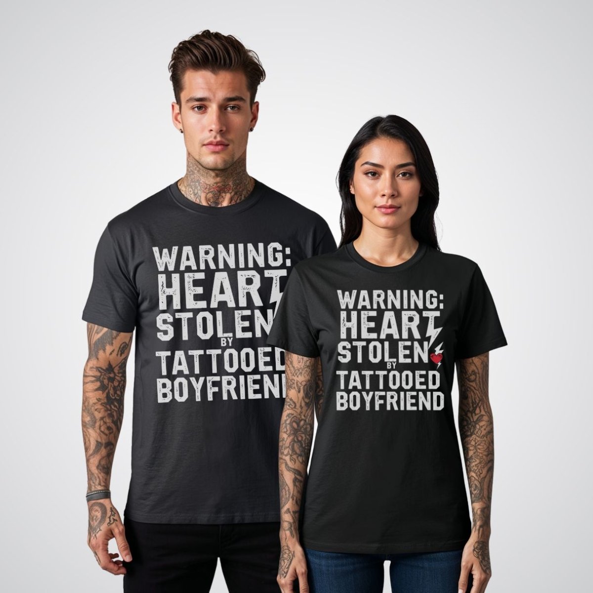 Warning: Heart Stolen by Tattooed Boyfriend Tattoo Unisex T-Shirt - Tattoo Unleashed