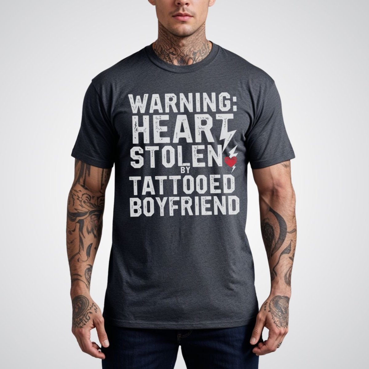 Warning: Heart Stolen by Tattooed Boyfriend Tattoo Unisex T-Shirt - Tattoo Unleashed