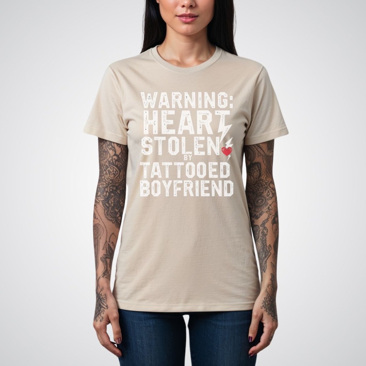 Warning: Heart Stolen by Tattooed Boyfriend Tattoo Unisex T-Shirt - Tattoo Unleashed