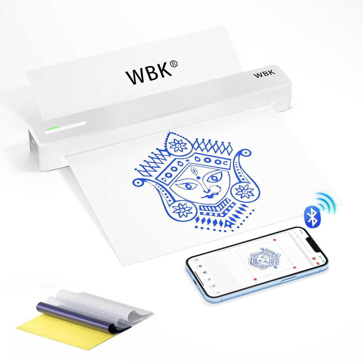 WBK Wireless Tattoo Stencil Printer with 10pcs Transfer Paper - Tattoo Unleashed