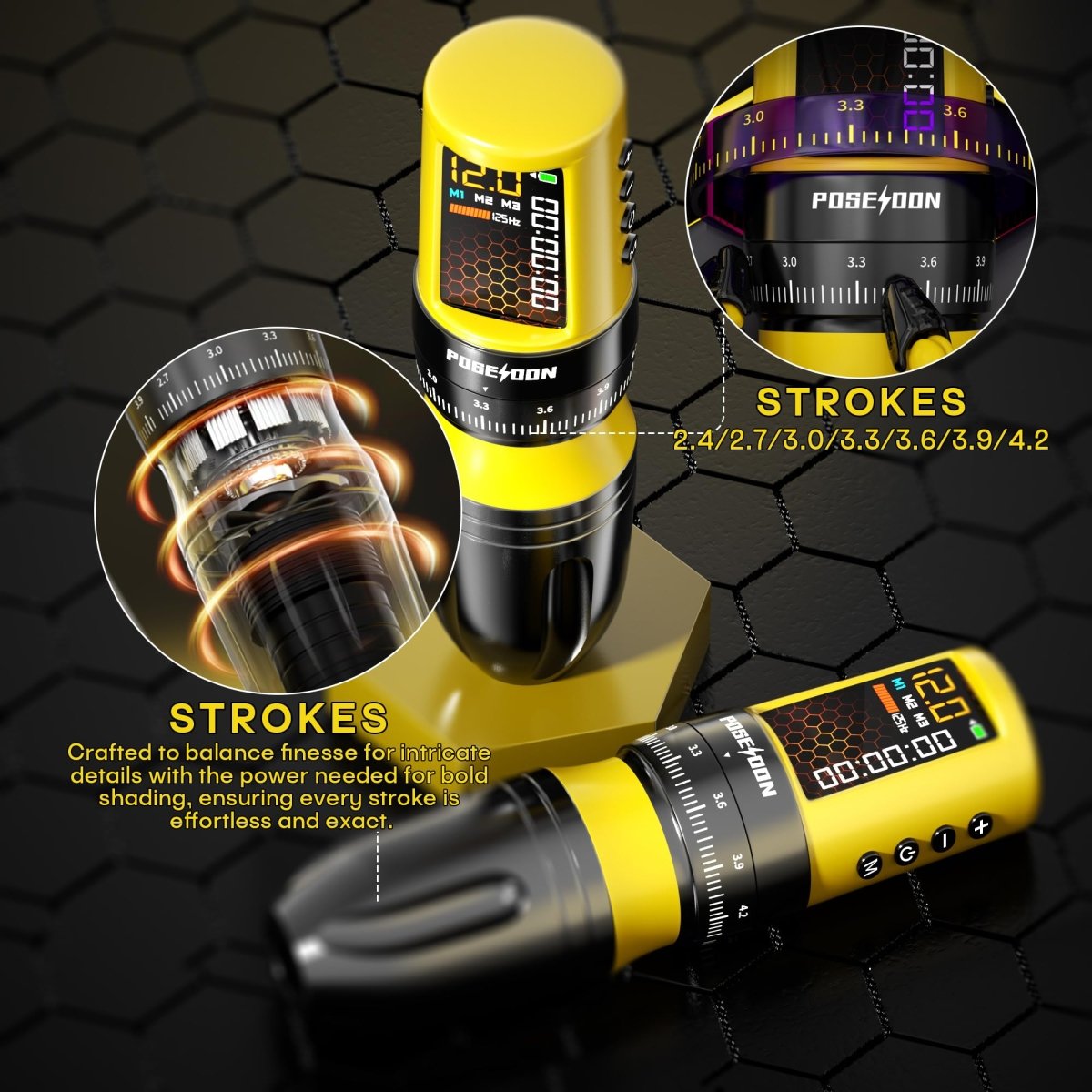 Wireless Rotary Tattoo Pen Kit for Beginners By Poseidon TK208 - Tattoo Unleashed