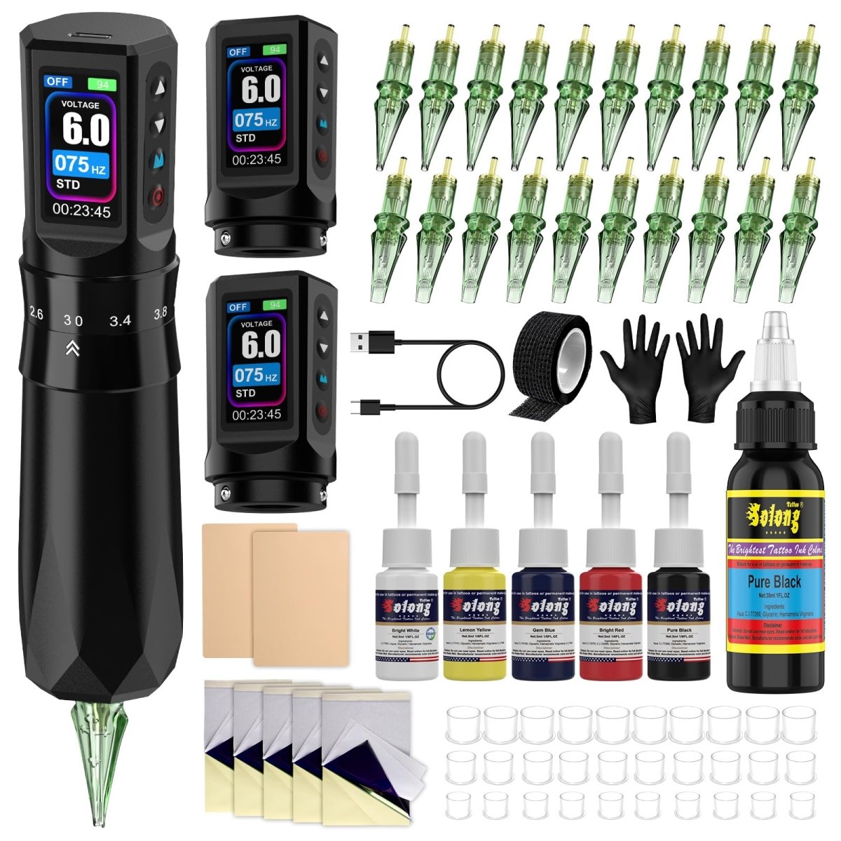 Wireless Tattoo Pen Kit 2 Batteries EF - TKE751A - 1 - Tattoo Unleashed