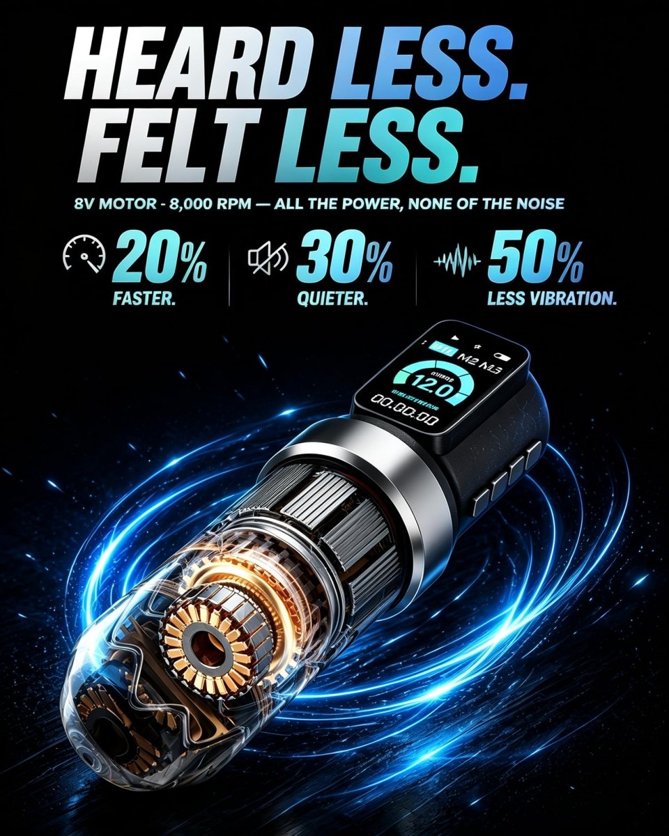 Wireless Tattoo Pen Kit by Poseidon - 2pcs Batteries 7 Strokes PTK206-US - Tattoo Unleashed