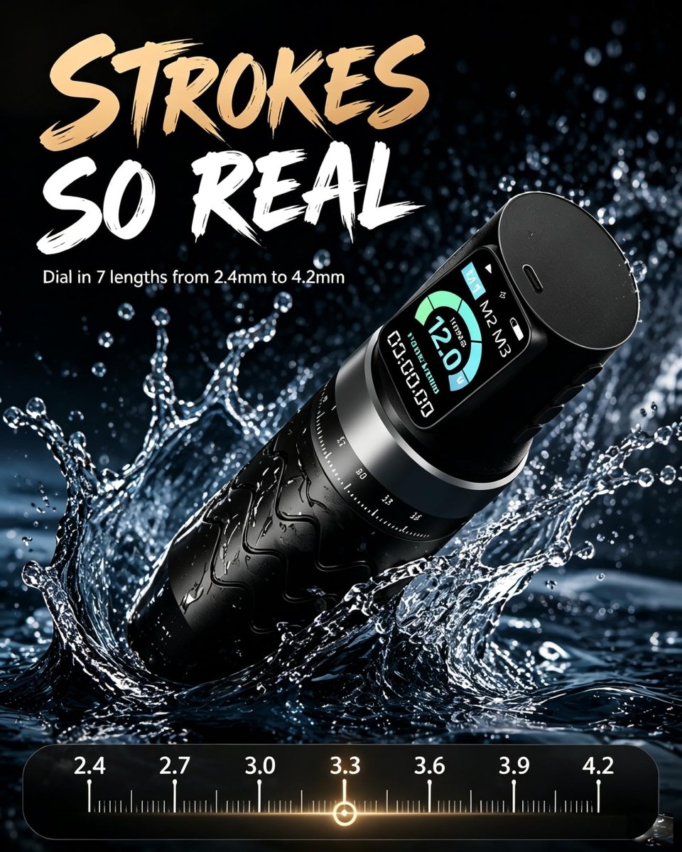 Wireless Tattoo Pen Kit by Poseidon - 2pcs Batteries 7 Strokes PTK206-US - Tattoo Unleashed
