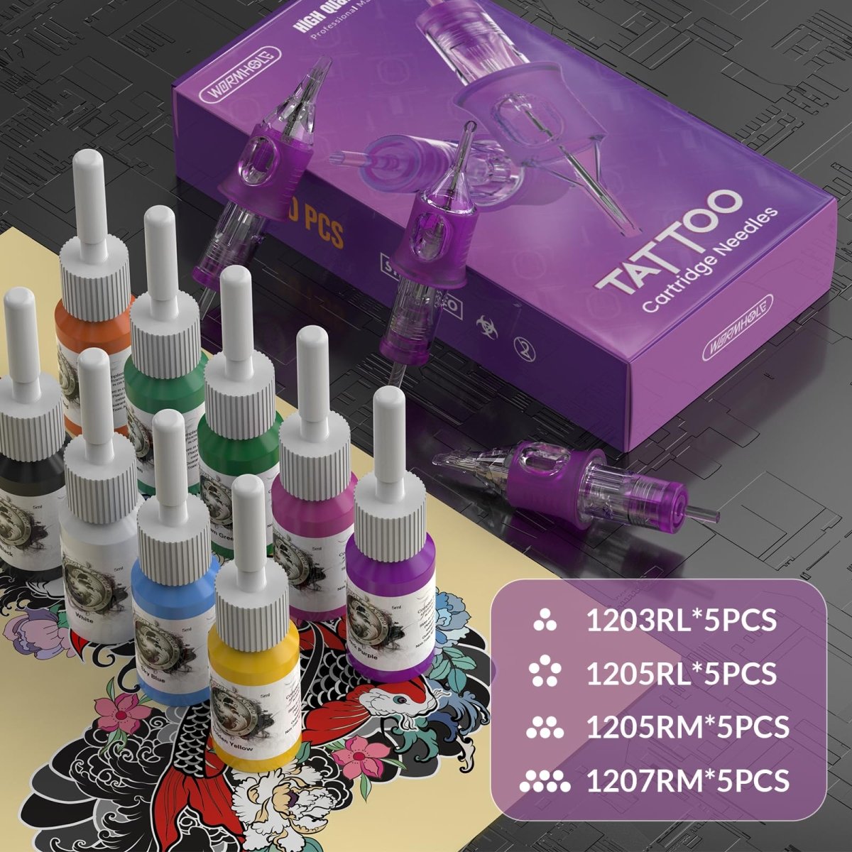 Wireless Tattoo Pen Kit By Wormhole with 2 Batteries WTK293 - Tattoo Unleashed