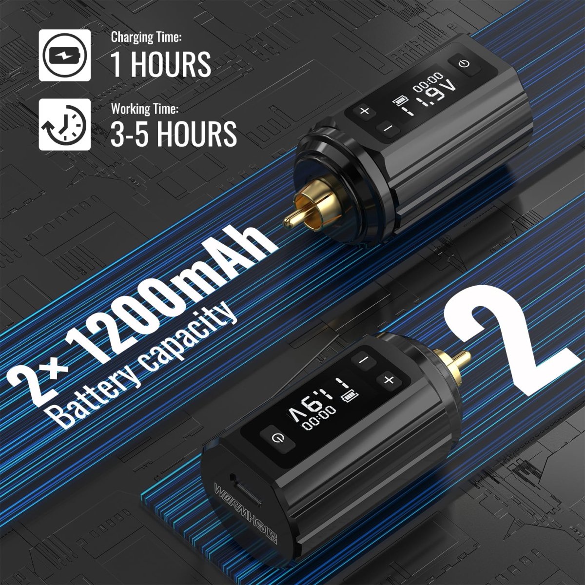 Wireless Tattoo Pen Kit By Wormhole with 2 Batteries WTK293 - Tattoo Unleashed