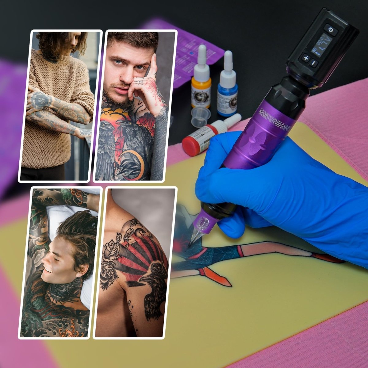 Wireless Tattoo Pen Kit By Wormhole with 2 Batteries WTK293 - Tattoo Unleashed