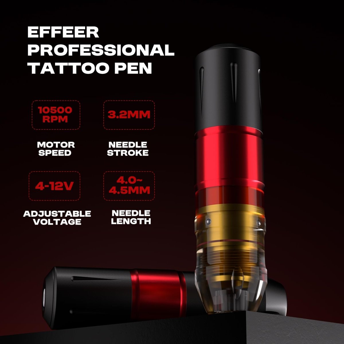 Wireless Tattoo Pen Machine Kit 2 Batteries EF - TKP752A - 2 - Tattoo Unleashed