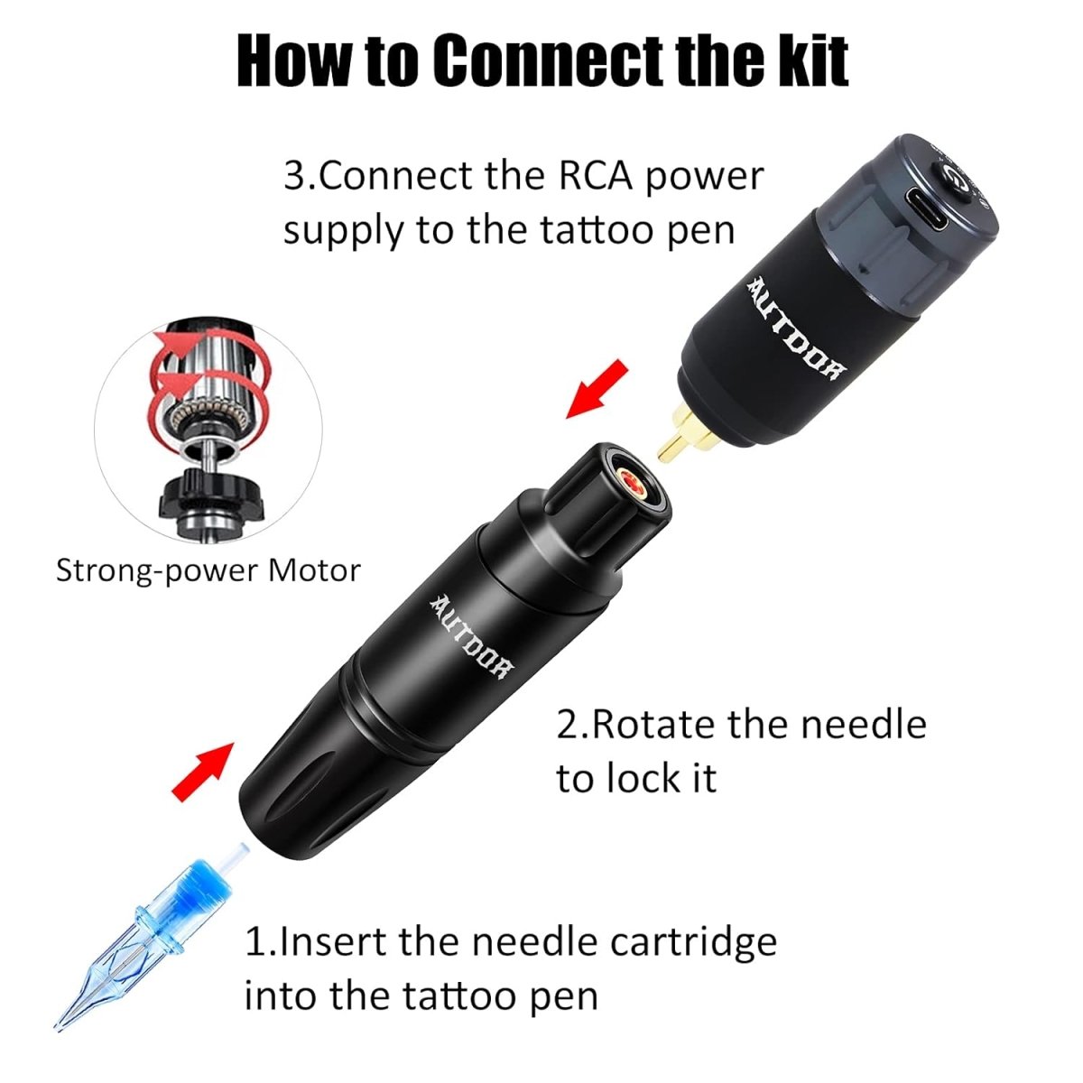 Wireless Tattoo Pen Machine Kit By Autdor - Tattoo Unleashed