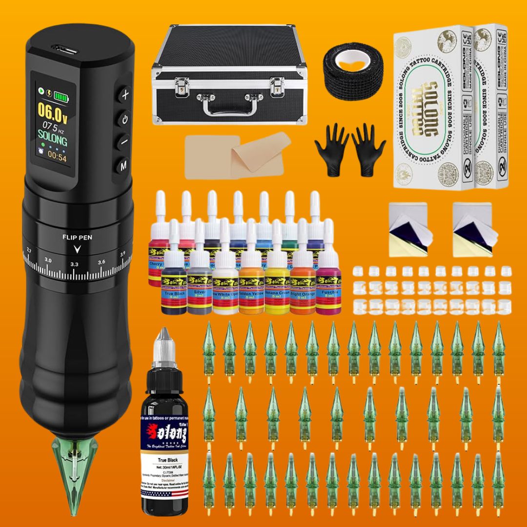 Wireless Tattoo Pen Machine Kit By Solong - SLE96EN01S - 1 - Tattoo Unleashed