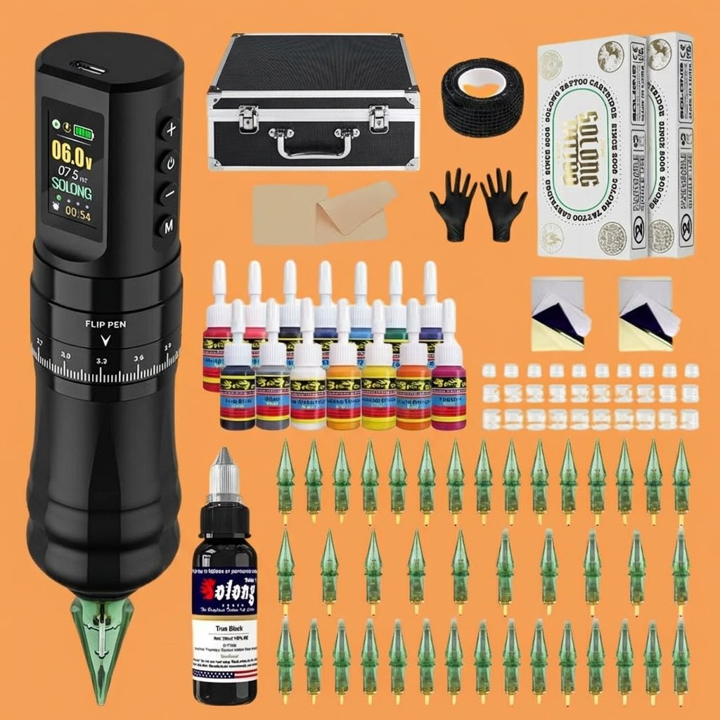 Wireless Tattoo Pen Machine Kit By Solong - SLE96EN01S - 1 - Tattoo Unleashed
