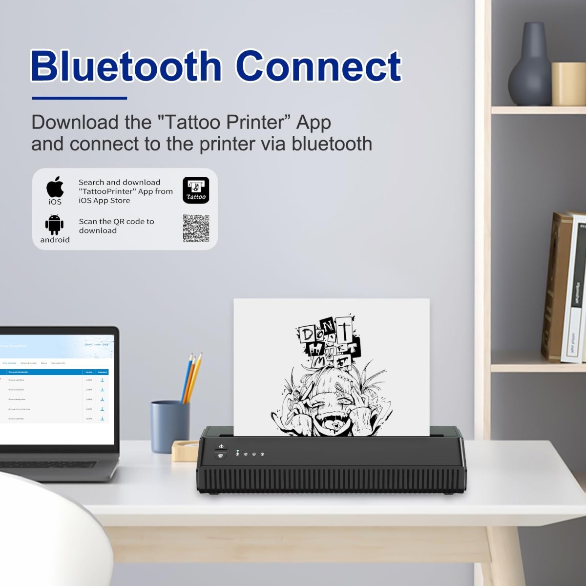 Wireless Tattoo Stencil Printer By Inkchum – Bluetooth Thermal Transfer Machine with 10pcs. Stencil Paper - Tattoo Unleashed