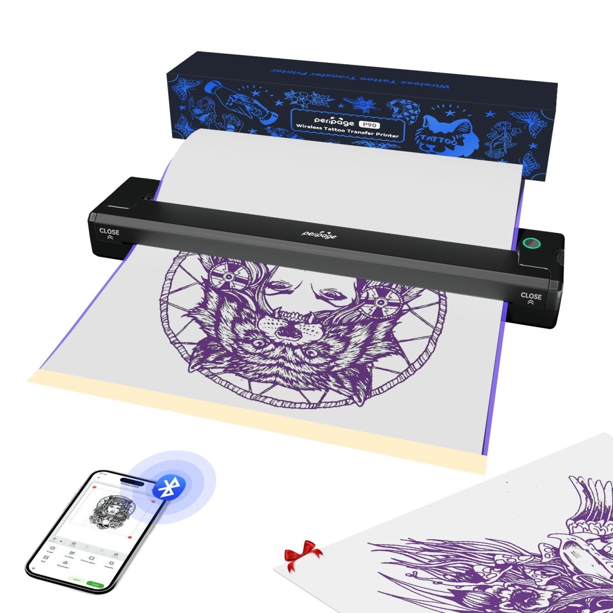 Wireless Tattoo Stencil Printer by PeriPage P90 - Tattoo Unleashed
