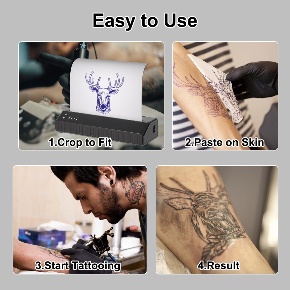 Wireless Tattoo Stencil Printer - Portable Bluetooth Tattoo Machine with 10 Transfer Papers By Mokohoa - Tattoo Unleashed