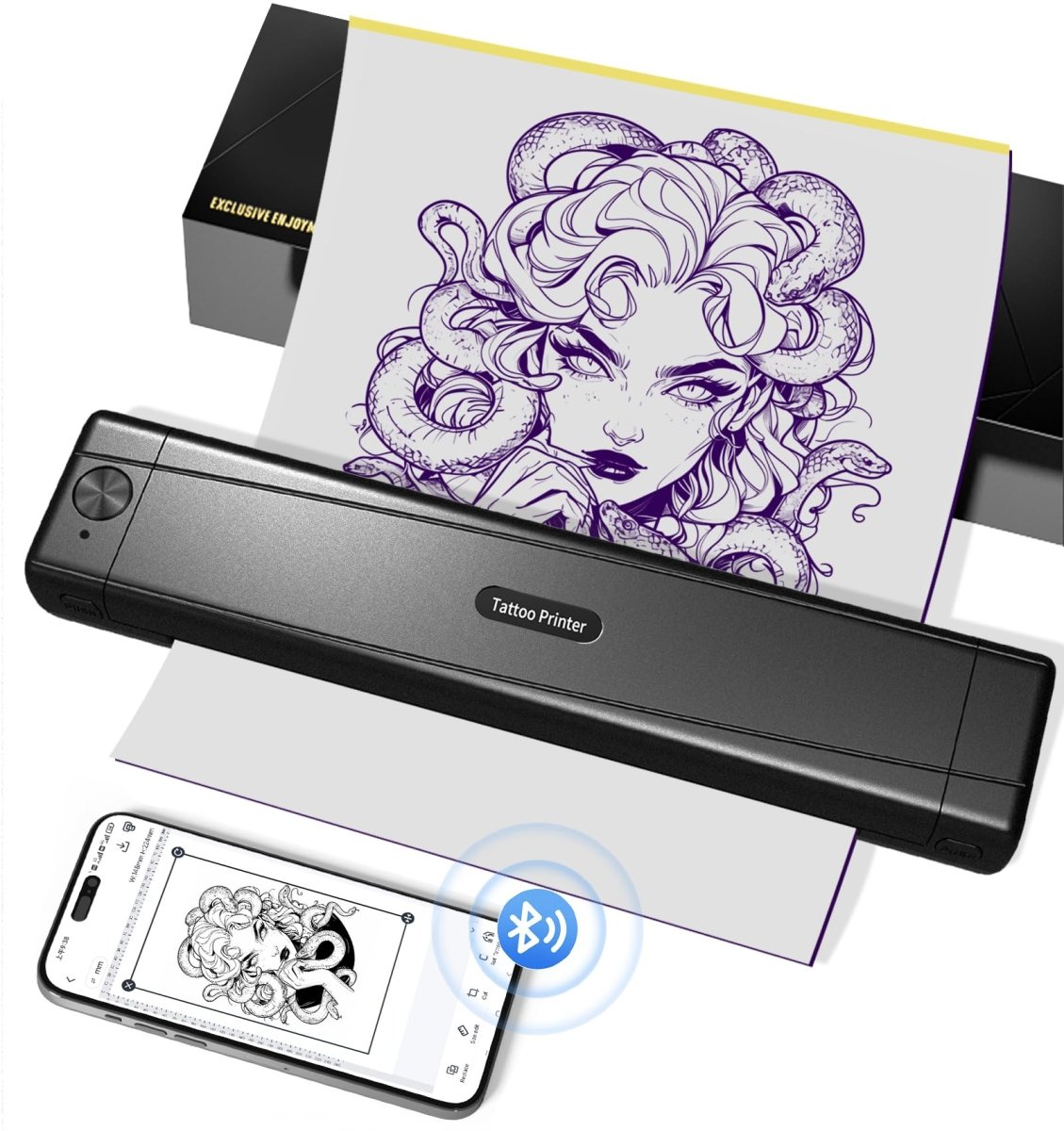 Wireless Tattoo Stencil Printer with 10pcs Transfer Paper By TATTMUSE - Tattoo Unleashed