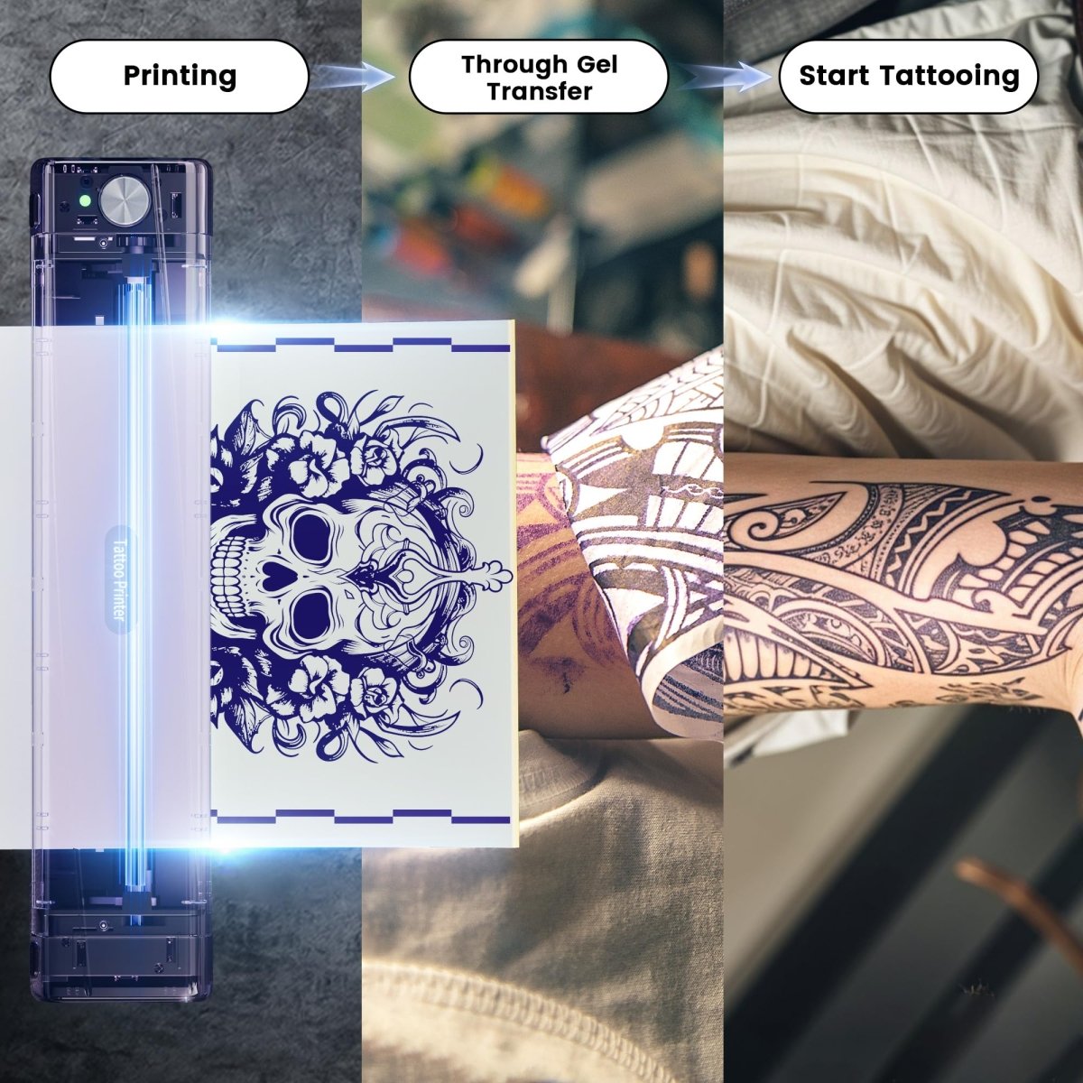 Wireless Tattoo Stencil Printer with 10pcs Transfer Paper By TATTMUSE - Tattoo Unleashed