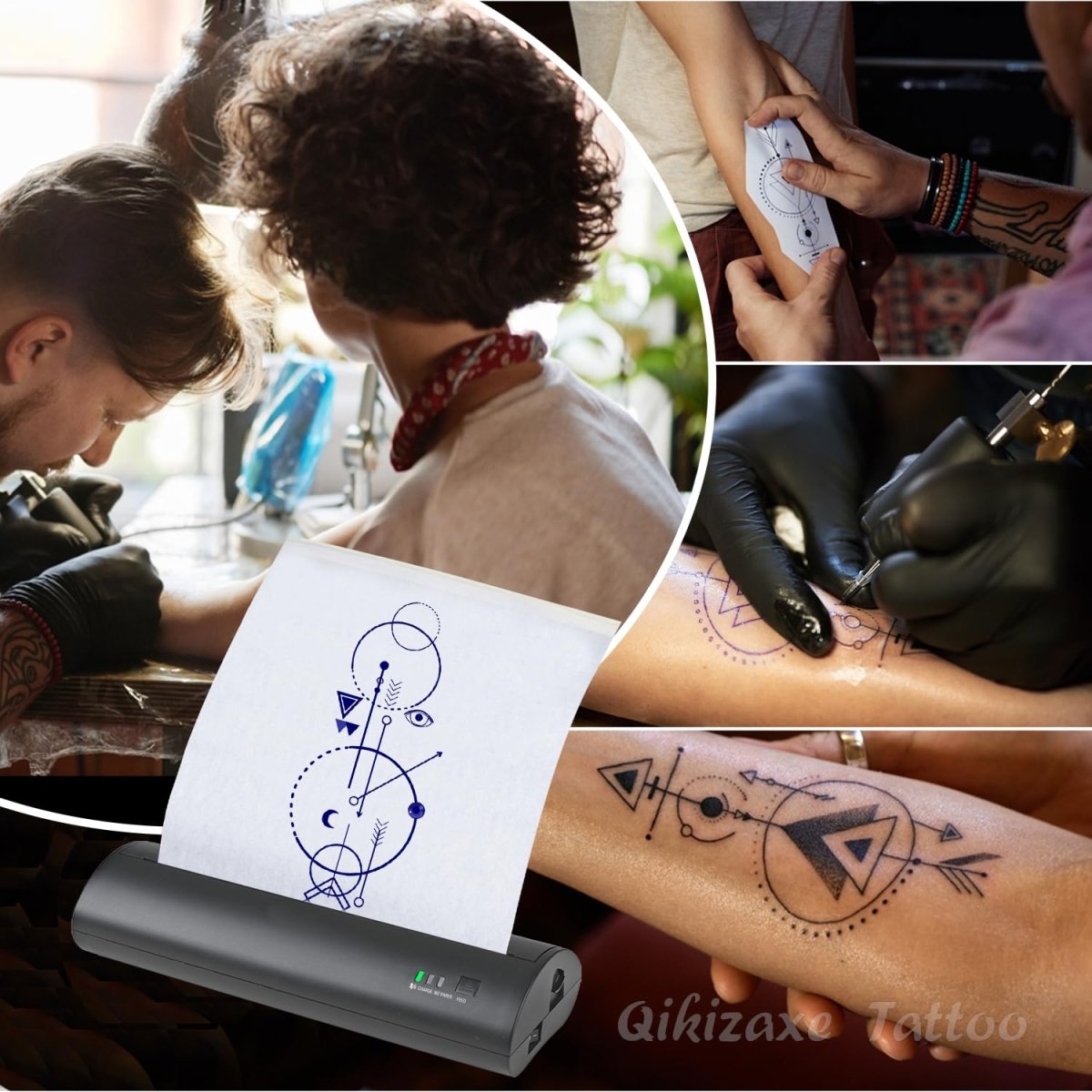 Wireless Tattoo Transfer Printer By QIKIZAXE with 10 Transfer Papers - Tattoo Unleashed