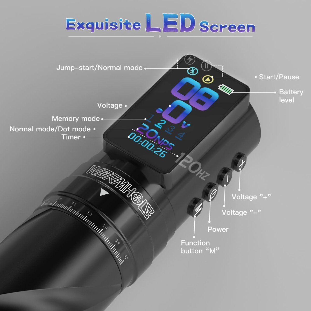 Wormhole Wireless Tattoo Gun Kit 7 - Stroke WTK315 - Tattoo Unleashed