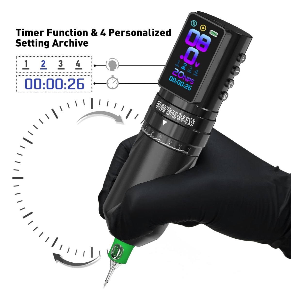 Wormhole Wireless Tattoo Gun Kit 7 - Stroke WTK315 - Tattoo Unleashed