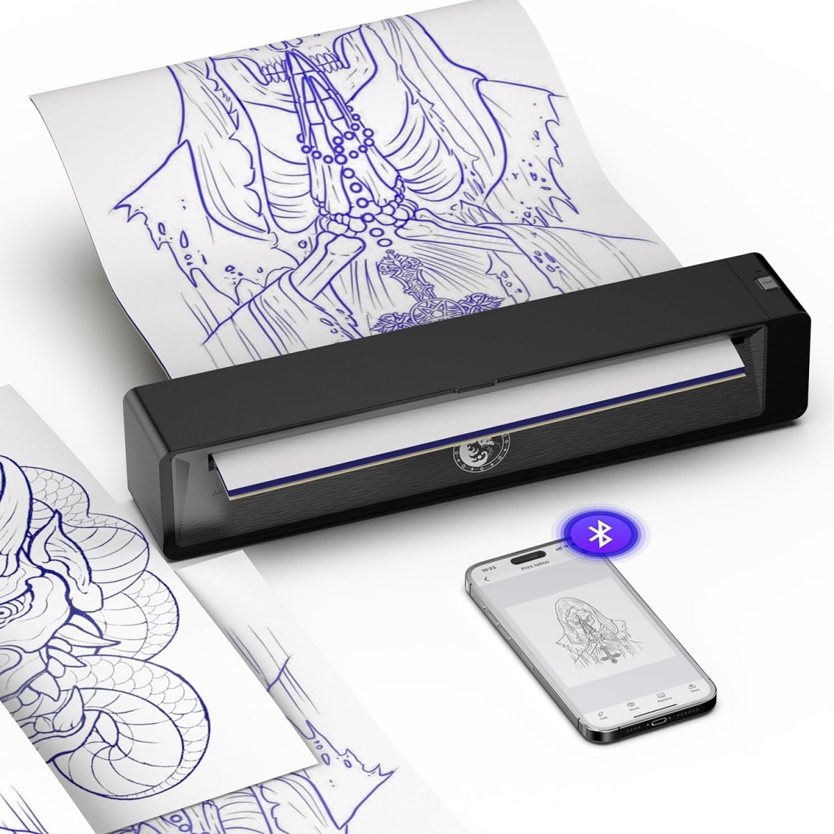 Wormhole Wireless Tattoo Stencil Printer (Dark Grey) - Tattoo Unleashed