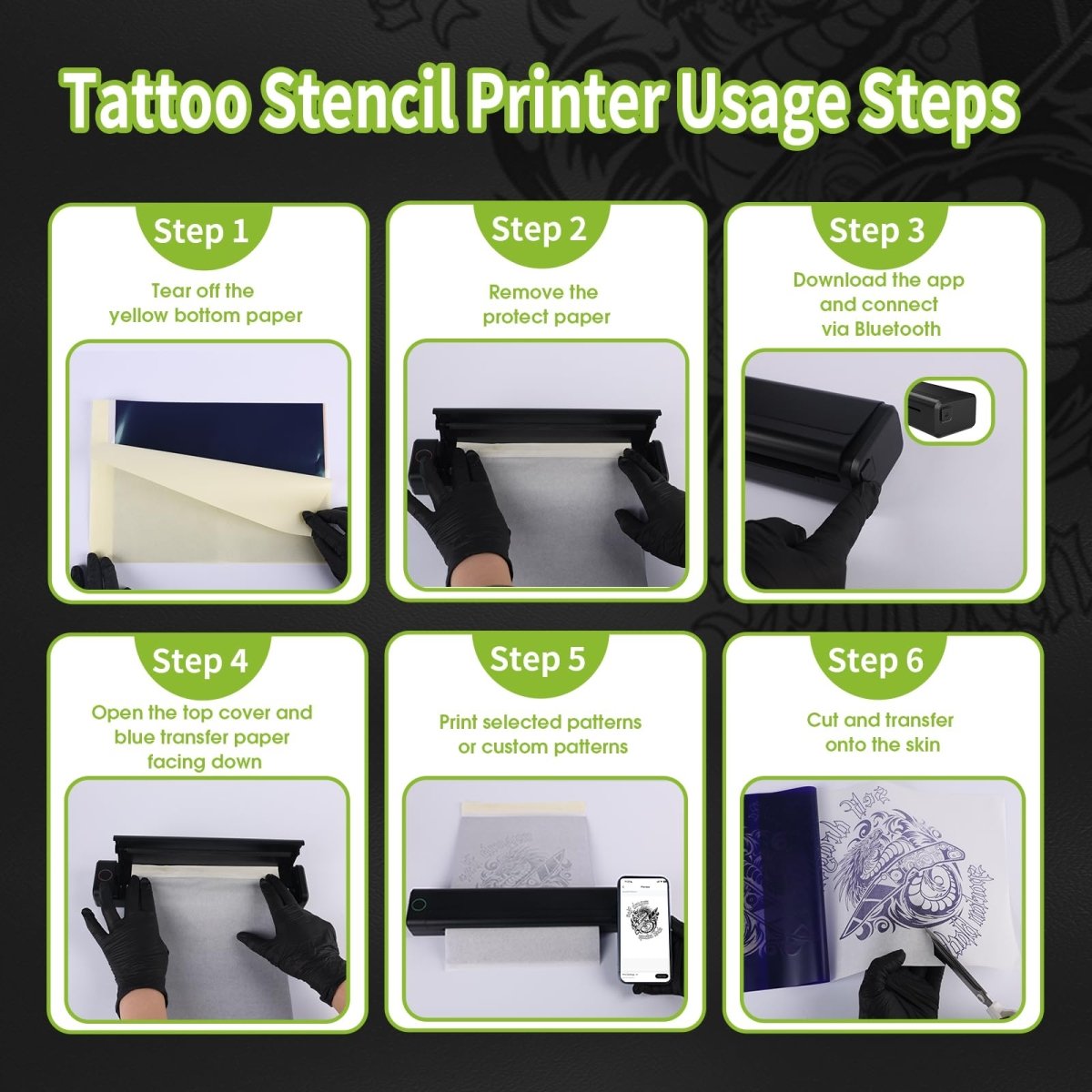 X30 Tattoo Pen Machine Kit with Stencil Printer, 7 Strokes (2.0 - 4.0mm) & 2 Wireless Batteries Included - Tattoo Unleashed
