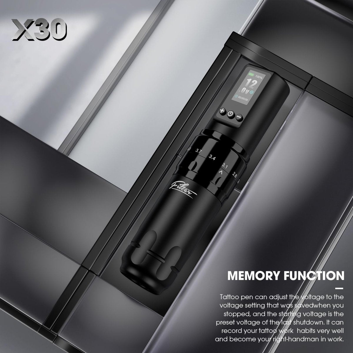 X30 Wireless Tattoo Pen Machine with Extra Battery - Tattoo Unleashed