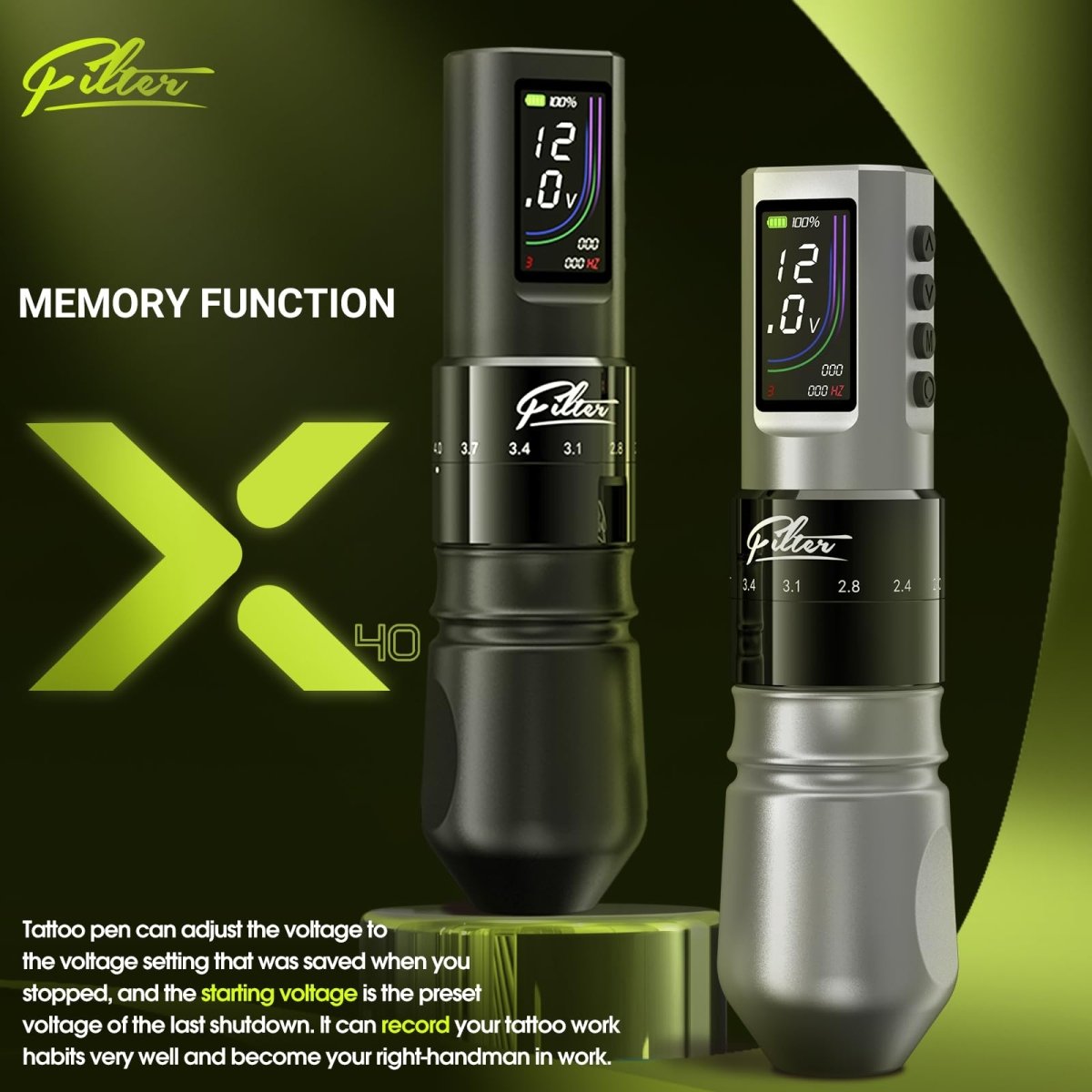 X40 Wireless Tattoo Pen Machine with Extra Battery - Tattoo Unleashed