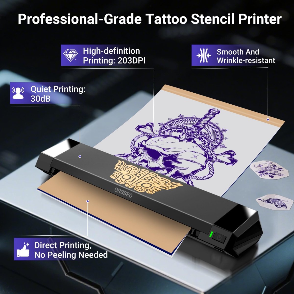 X8 Tattoo Stencil Printer with 30pcs Transfer Paper, A4/A5/A6 - Tattoo Unleashed