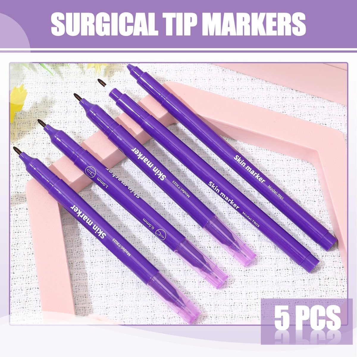 Zonon Tattoo Tip Markers (2 Single Head, 3 Double Heads) - 5pcs. - Tattoo Unleashed