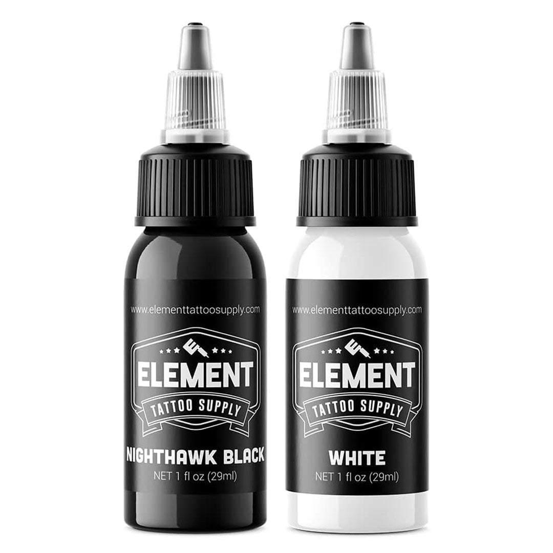 Element White Tattoo Ink and Black Set - Tattoo Unleashed