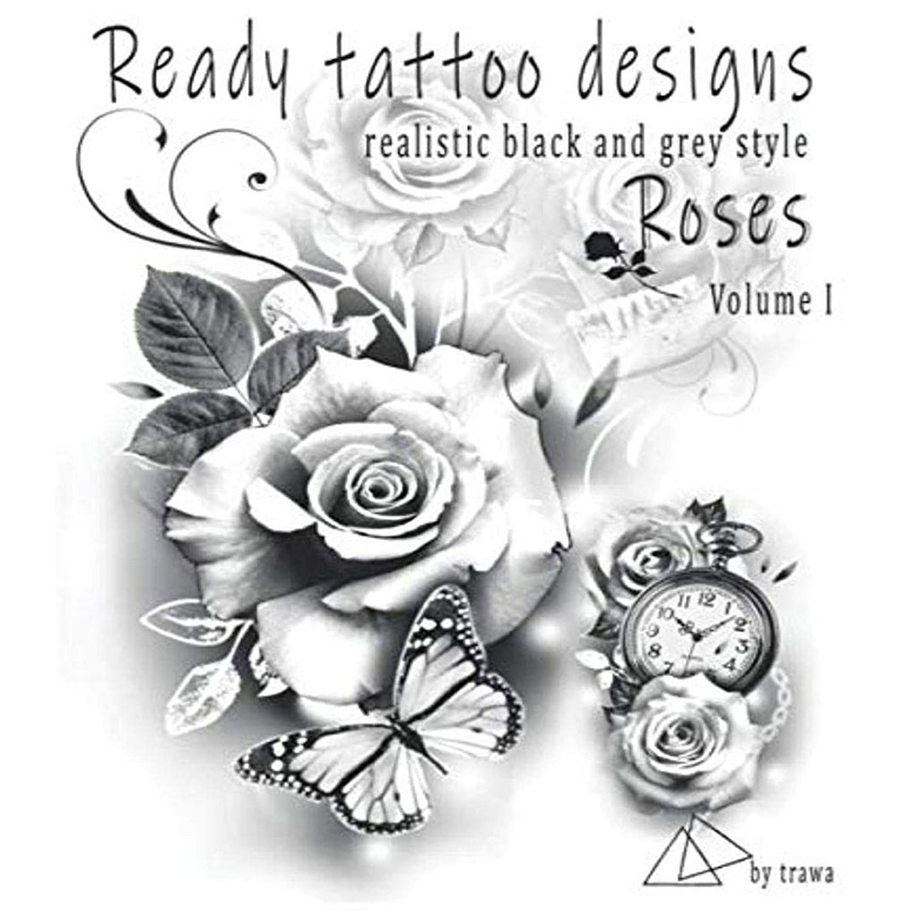 Two Roses Design Black And White Rose Tattoo Designs