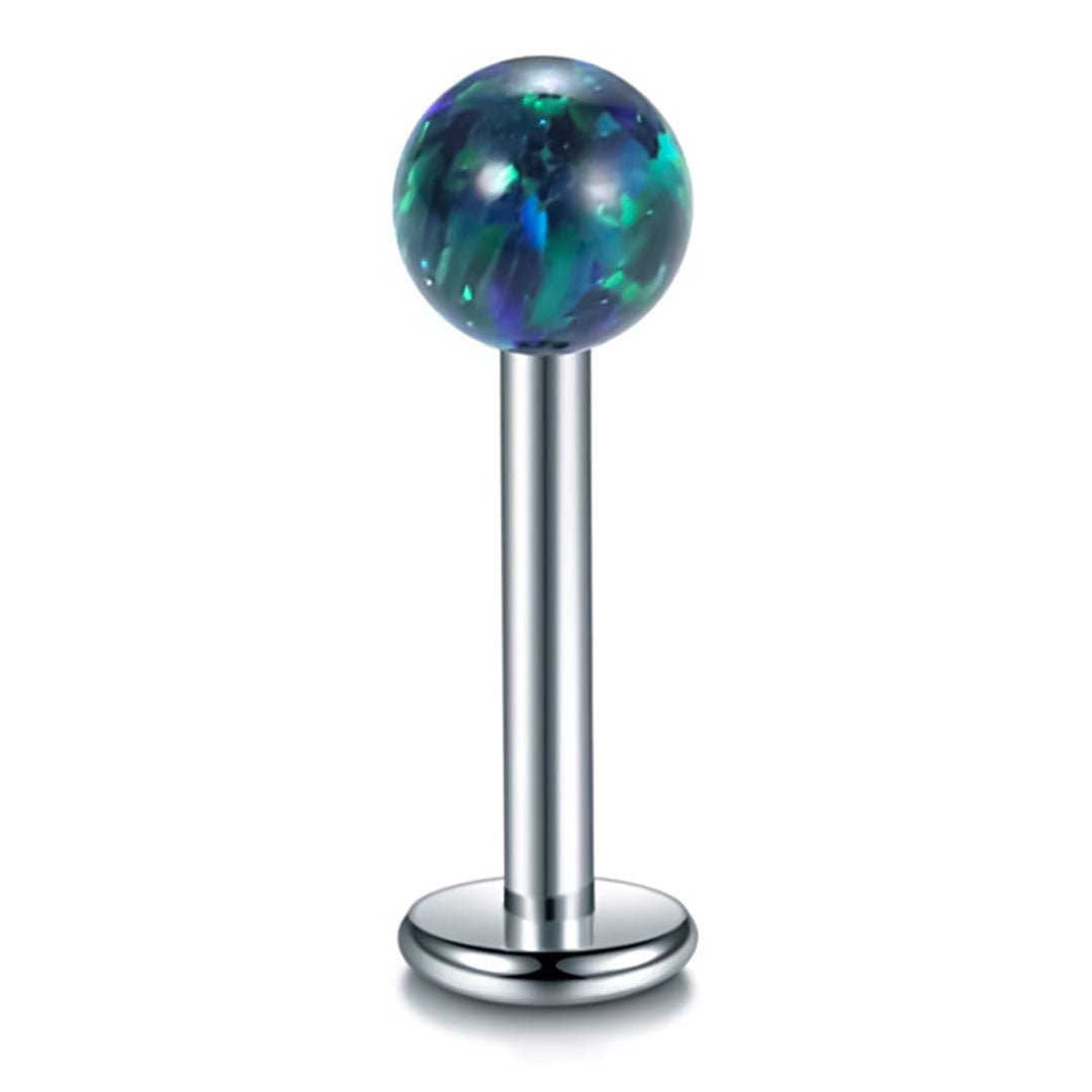 Titanium Opal CZ Labret Stud - 16GA