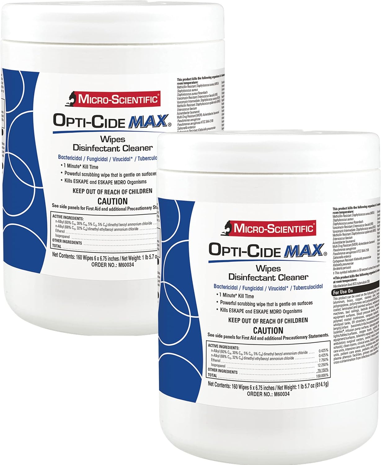Micro-Scientific Opti-Cide Max Disinfecting Wipes (2 Pack) - 320 Wipes