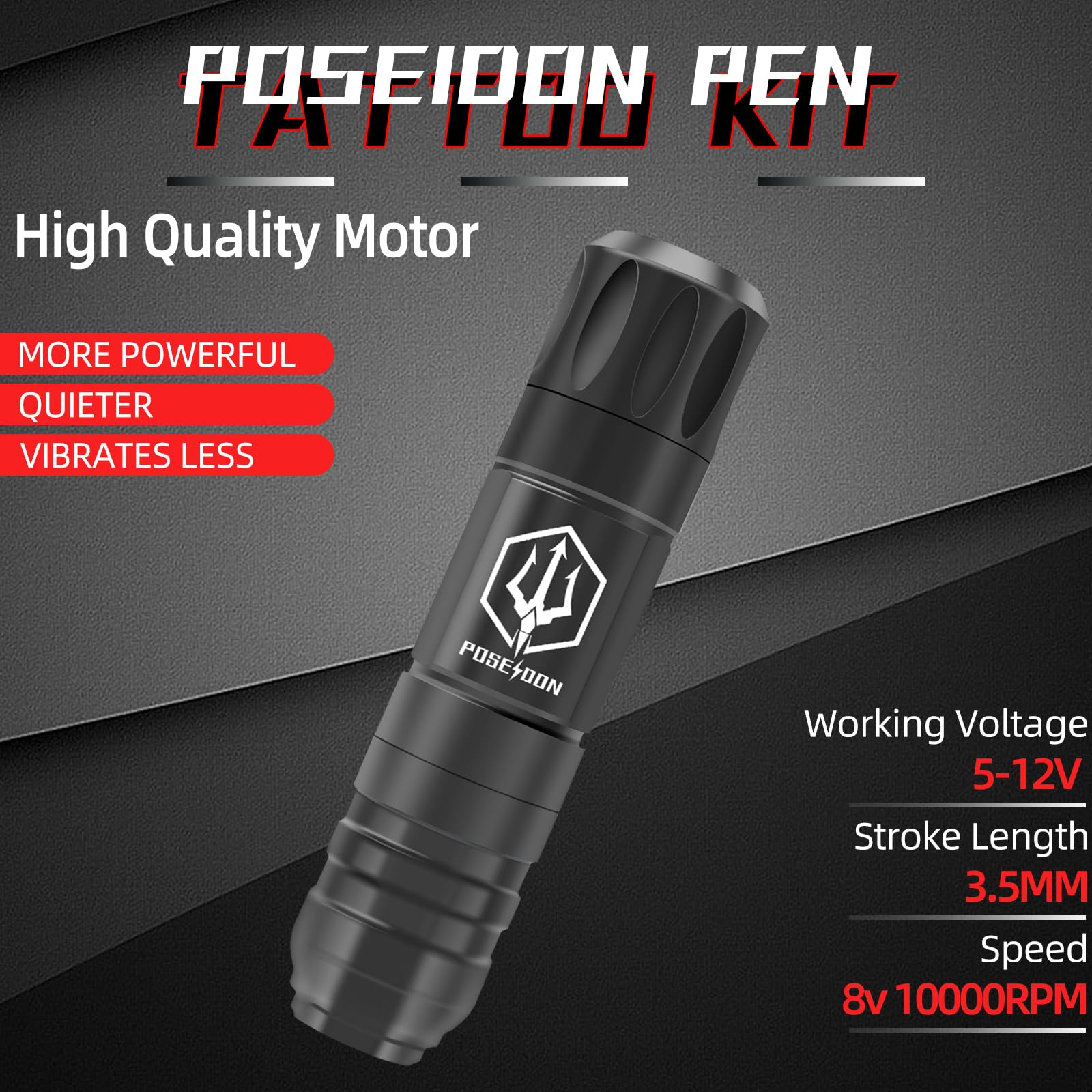 Poseidon Wireles Tattoo Pen Machine Kit PTK035