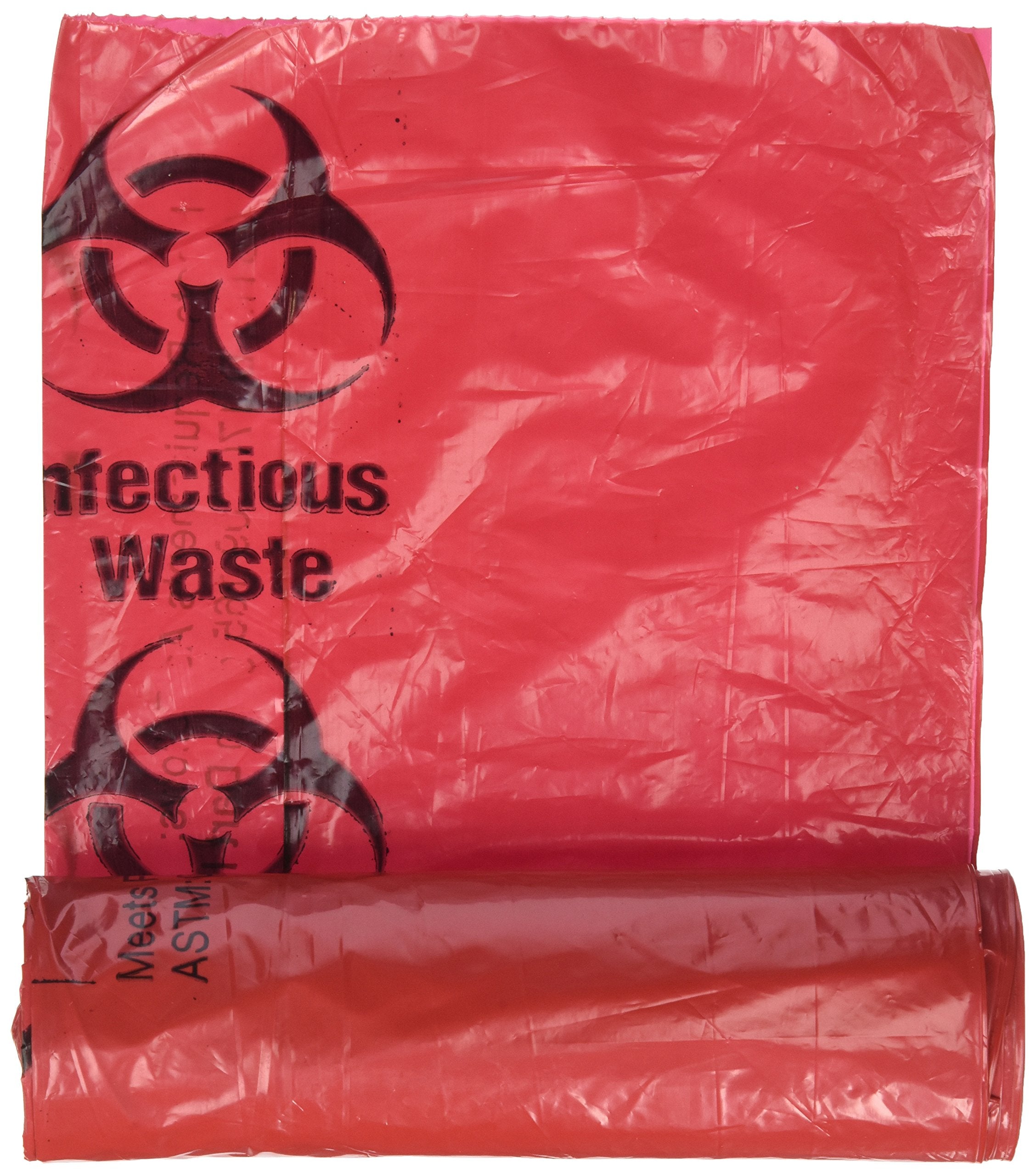 Medical Action Infectious Waste Bag, Red, 3 Gallon, 14.5" x 19", 20/Roll