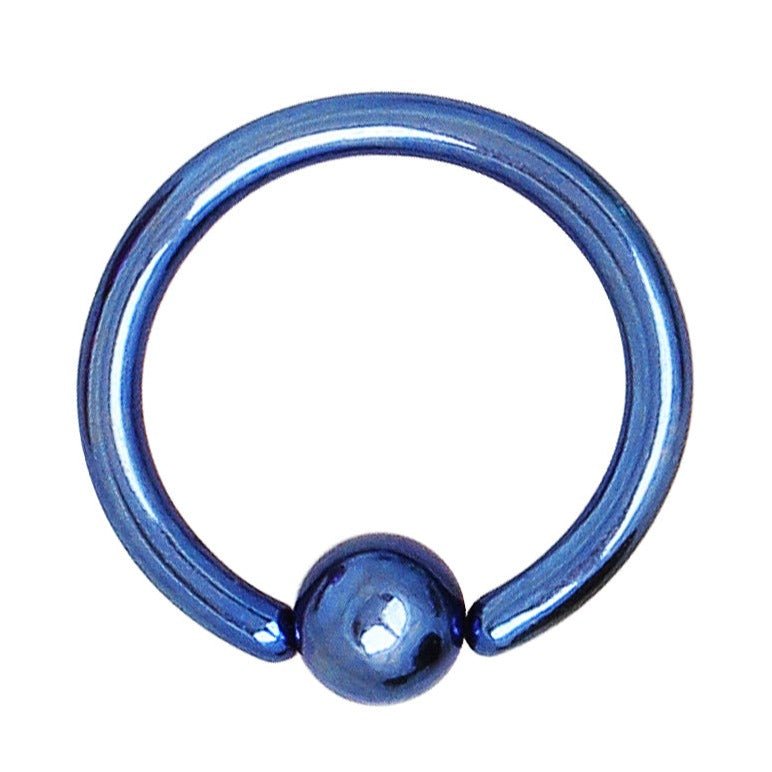 Steel Captive Bead Ring with Dimple Ball - 14GA