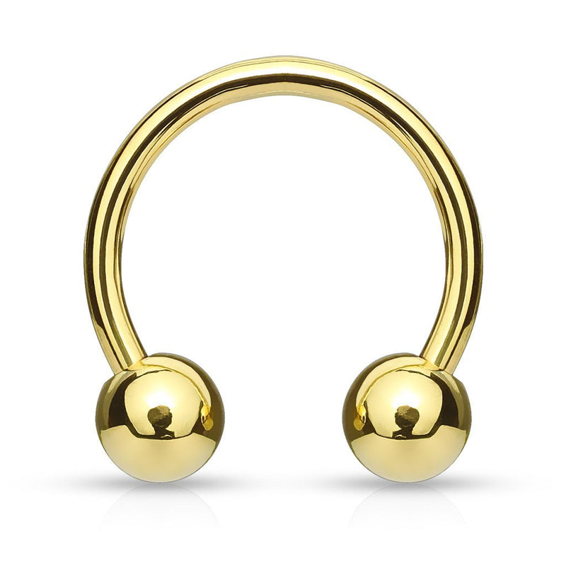 Gold Steel Circular Horseshoe Barbells