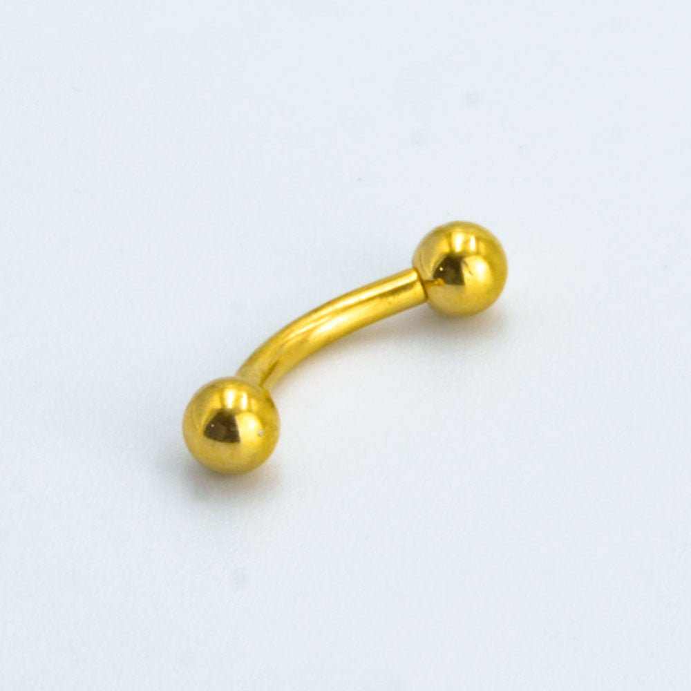 Gold Steel Curved Barbell - 14GA & 16GA