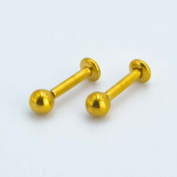 Gold Plated Steel Labret Studs