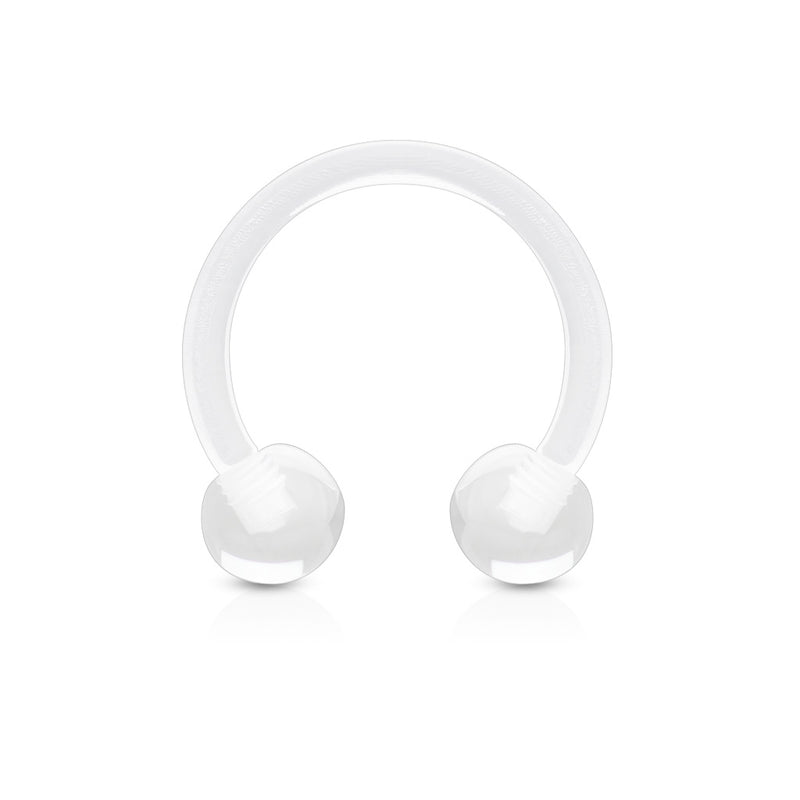 Circular Horse Shoe Barbell Flexible Acrylic - 14GA & 16GA