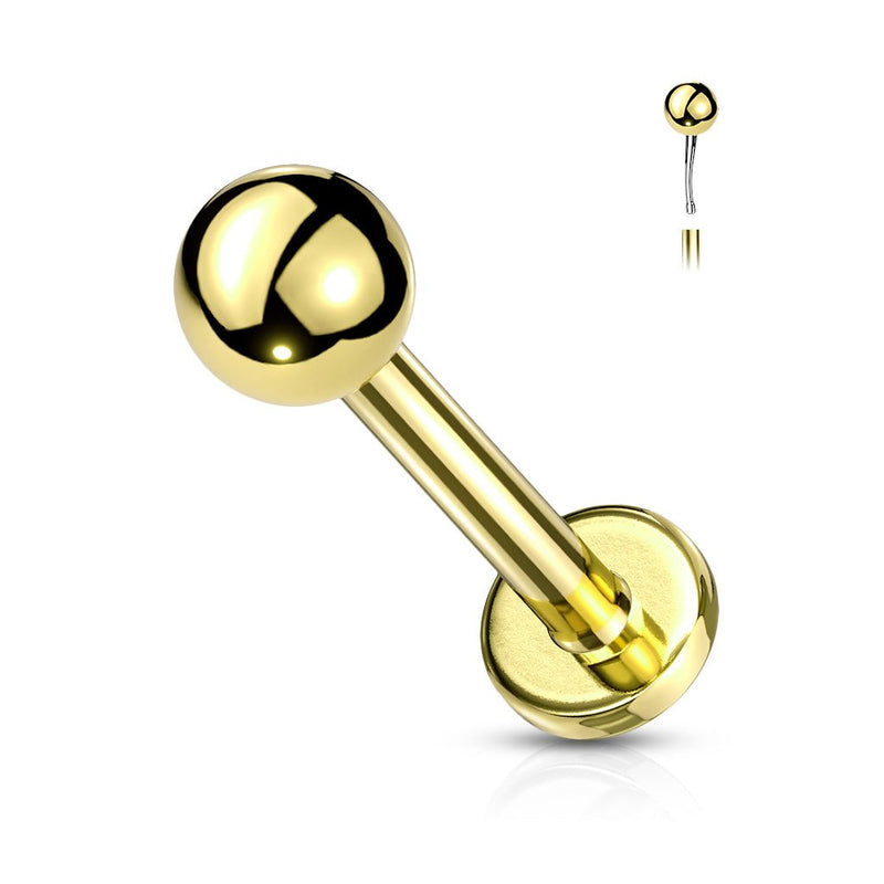 Gold Plated Steel Labret Studs