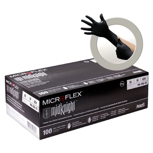 MICROFLEX Black Nitrile Gloves (100pcs/box)